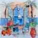 Gemälde Une ouverture sur la mer von Colombo Cécile | Gemälde Figurativ Landschaften Alltagsszenen Aquarell Acryl Collage Tinte Pastell