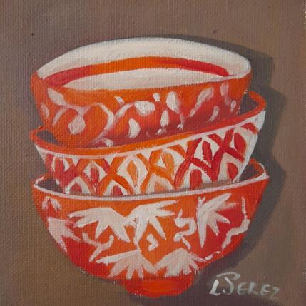 Peinture Petite vaisselle bols par Lorene Perez | Tableau Figuratif Huile