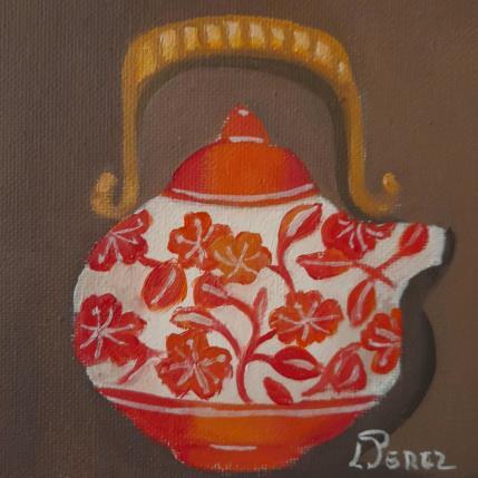 Peinture Petite vaisselle théière  par Lorene Perez | Tableau Figuratif Huile