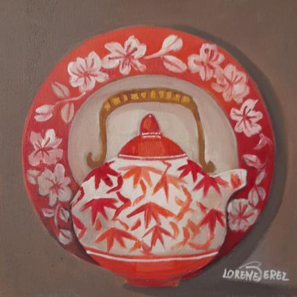 Gemälde Petite vaisselle assiette et théière  von Lorene Perez | Gemälde Figurativ Öl Pop-Ikonen