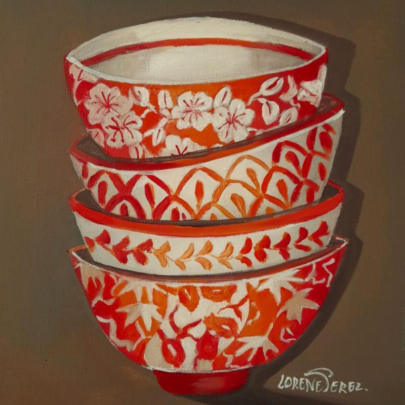 Gemälde Petite vaisselle Bols  von Lorene Perez | Gemälde Figurativ Öl