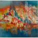 Painting Le clocher by Levesque Emmanuelle | Painting Abstract Landscapes Urban Architecture Oil