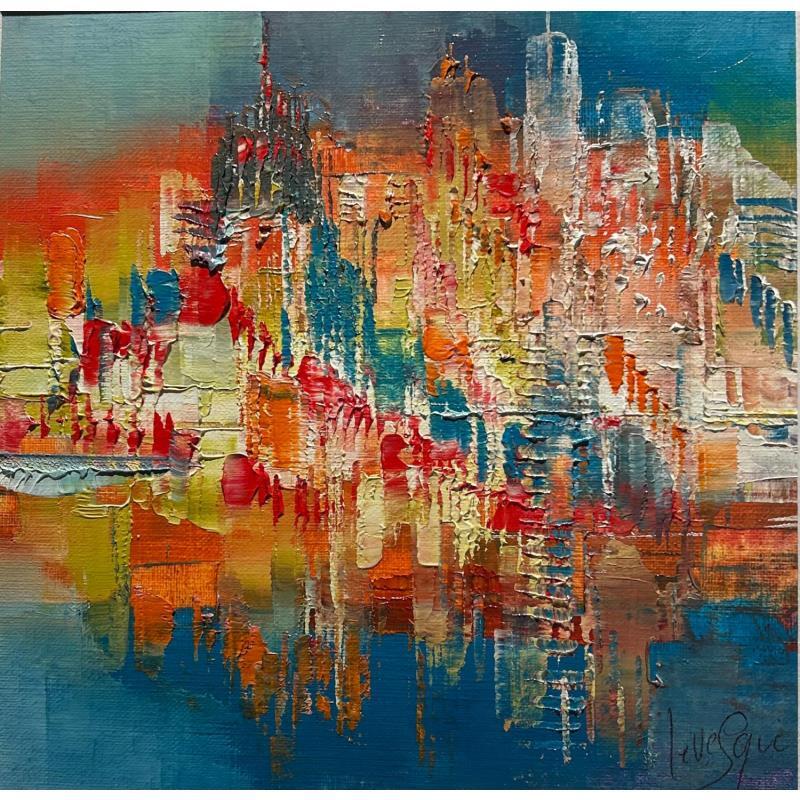 Painting Le clocher by Levesque Emmanuelle | Painting Abstract Oil Architecture, Landscapes, Pop icons, Urban