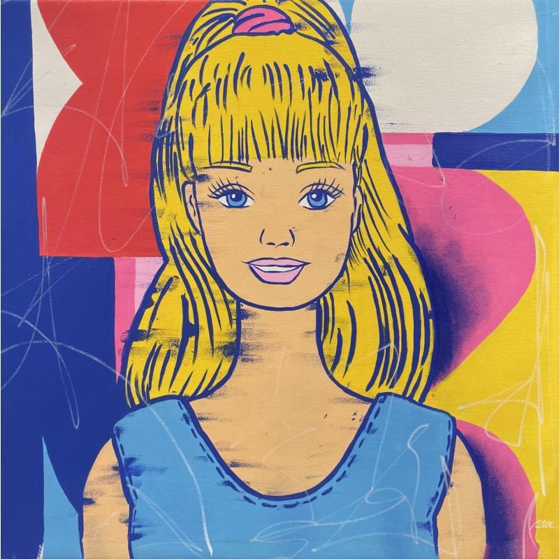 Peinture Barbie par Revel | Tableau Street Art Société Cinéma Icones Pop Acrylique Posca