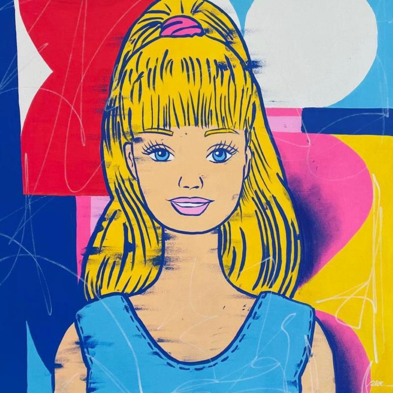 Gemälde Barbie von Revel | Gemälde Street art Acryl, Posca Gesellschaft, Kino, Pop-Ikonen