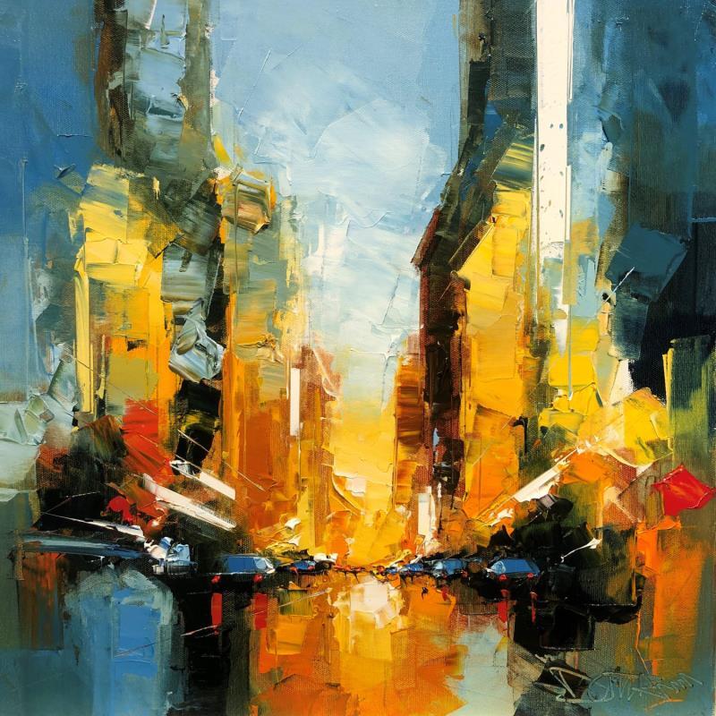 Painting 5th avenue morning by Castan Daniel | Painting Figurative Urban Oil