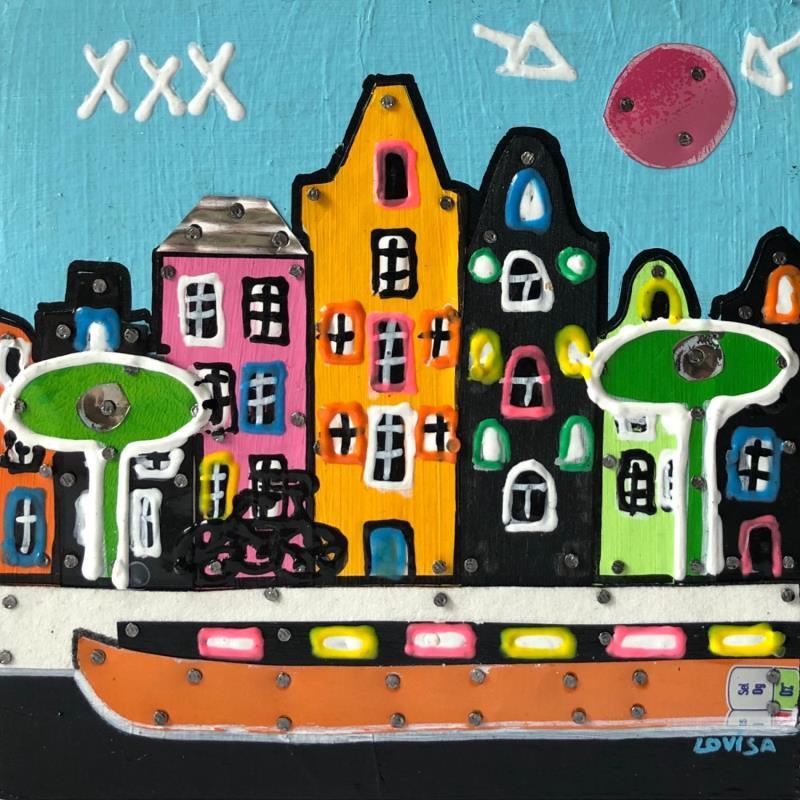 Painting Lovely Week-End 2 by Lovisa | Painting Pop art Acrylic, Gluing, Metal, Posca, Upcycling Urban