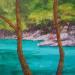 Painting A travers les arbres by Bessé Laurelle | Painting Figurative Landscapes Nature Oil