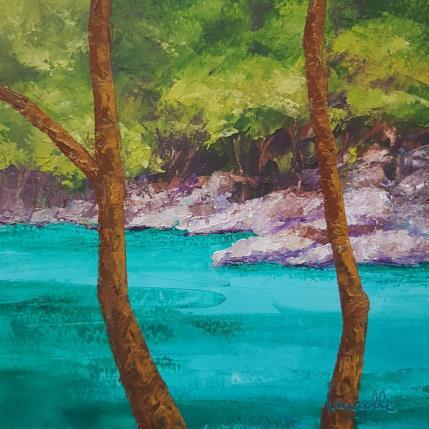 Painting A travers les arbres by Bessé Laurelle | Painting Figurative Oil Landscapes, Nature