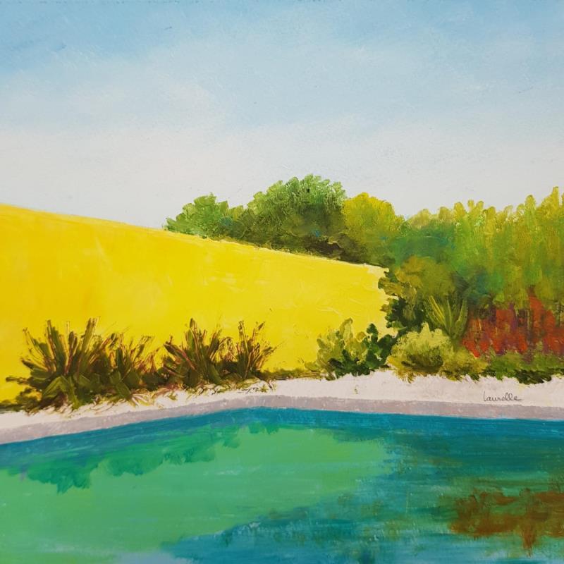 Painting Le mur jaune by Bessé Laurelle | Painting Figurative Oil Landscapes, Life style, Pop icons