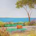 Painting Le banc du jardin by Bessé Laurelle | Painting Figurative Landscapes Marine Life style Oil
