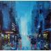 Painting Blue city by Rochette Patrice | Painting Figurative Urban Oil