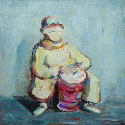 Peinture Drummer par Tryndyk Vasily | Tableau Figuratif Huile scènes de vie