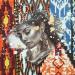 Gemälde Tahri von Valade Leslie | Gemälde Figurativ Porträt Acryl Zeichenkohle Textil