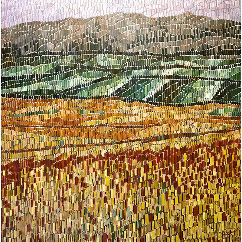 Painting Vineyard Ruinart by Dmitrieva Daria | Painting Impressionism Acrylic Nature