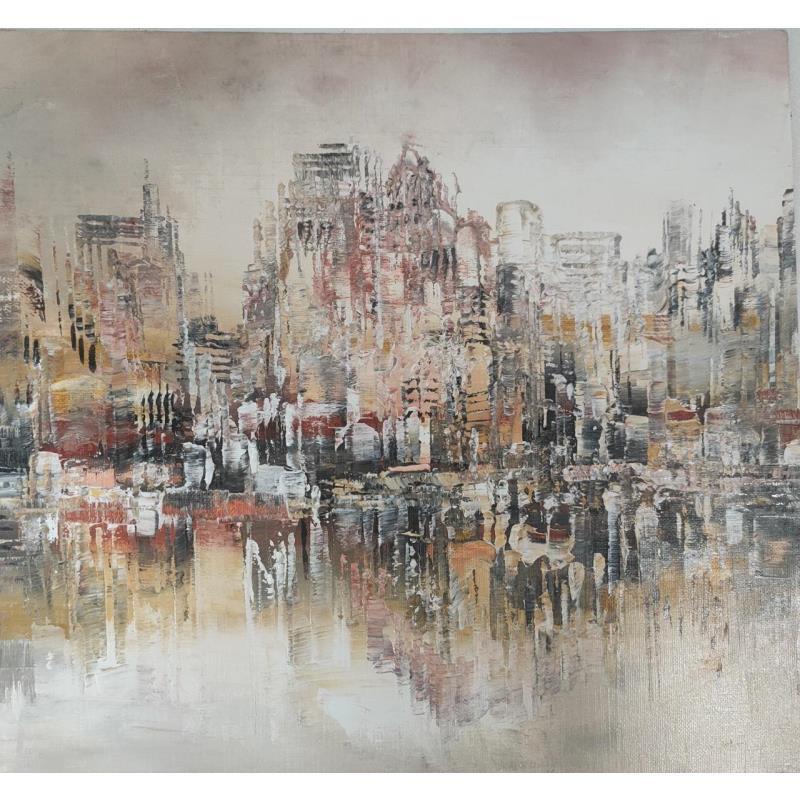Painting Relief by Levesque Emmanuelle | Painting Abstract Oil Architecture, Landscapes, Urban