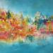 Painting Pachuca (Mexique) by Levesque Emmanuelle | Painting Abstract Landscapes Urban Architecture Oil