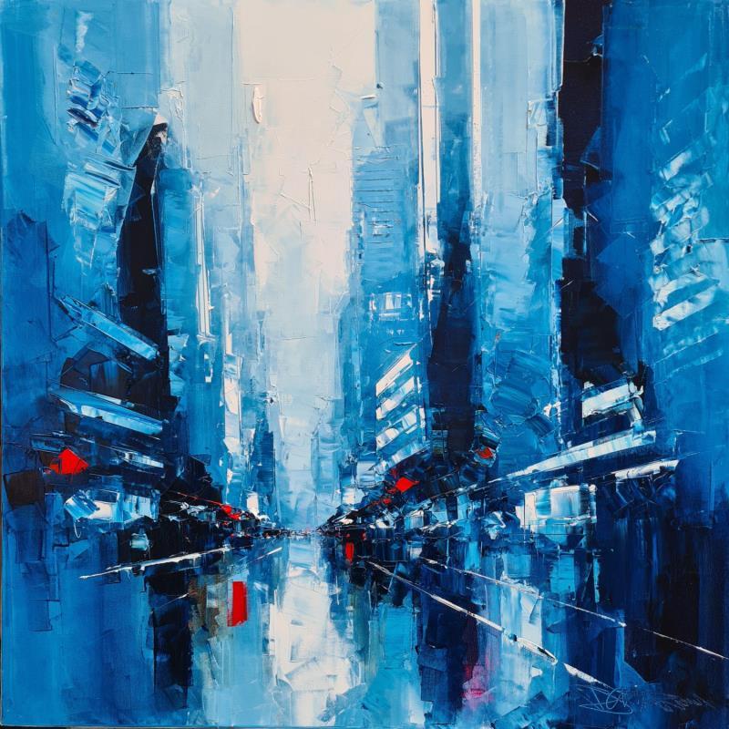 Painting Blue Hour by Castan Daniel | Painting Figurative Oil Urban