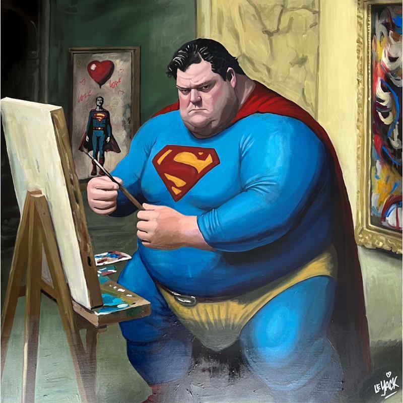 Gemälde Big Superman von Le Yack | Gemälde Pop-Art Graffiti Pop-Ikonen