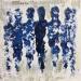 Peinture Empreinte bleue par Rocco Sophie | Tableau Art Singulier Minimaliste Acrylique Collage Sable
