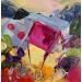 Peinture Le toit rose par Bastide d´Izard Armelle | Tableau Abstrait