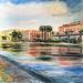 Painting Reflet de Nice  by Hoffmann Elisabeth | Painting Figurative Urban Architecture Watercolor