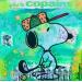 Gemälde Snoopy golf von Kikayou | Gemälde Pop-Art Pop-Ikonen Graffiti Acryl Collage