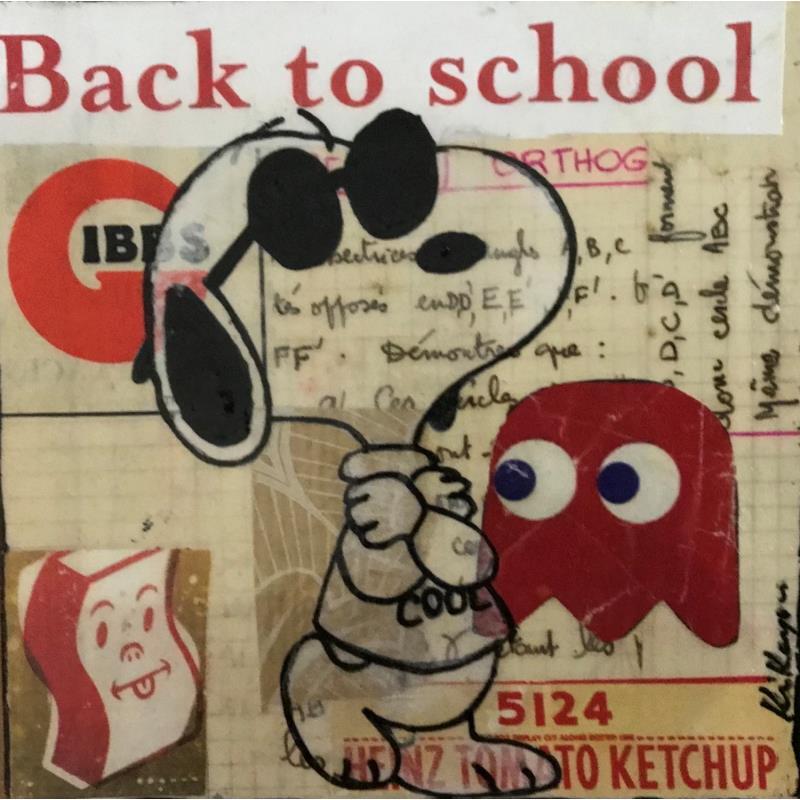 Painting Snoopy back to school by Kikayou | Painting Pop-art Acrylic, Gluing, Graffiti Pop icons