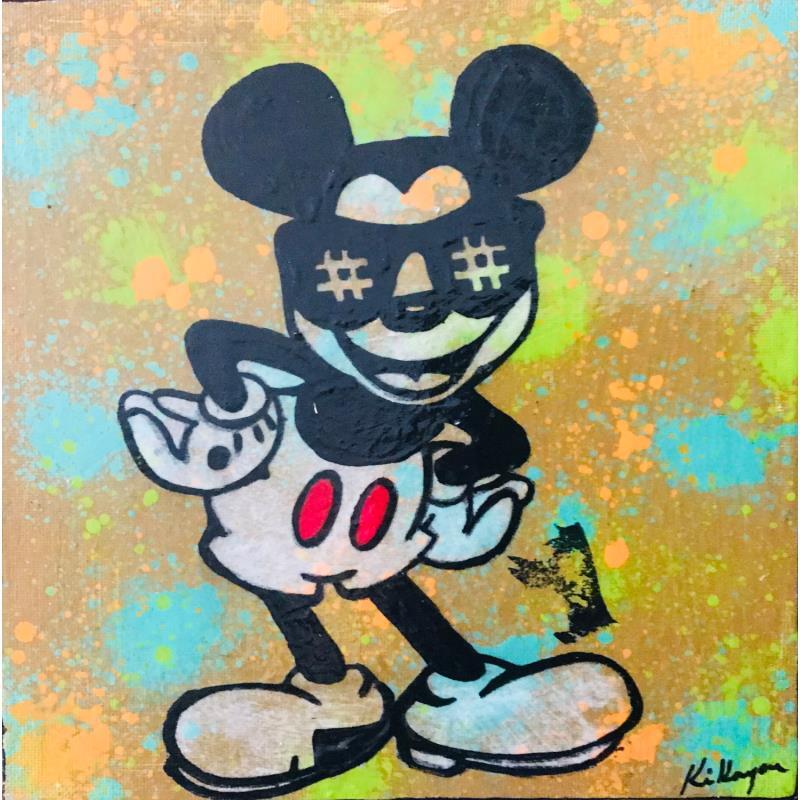 Painting Mickey # by Kikayou | Painting Pop-art Acrylic, Gluing, Graffiti Pop icons