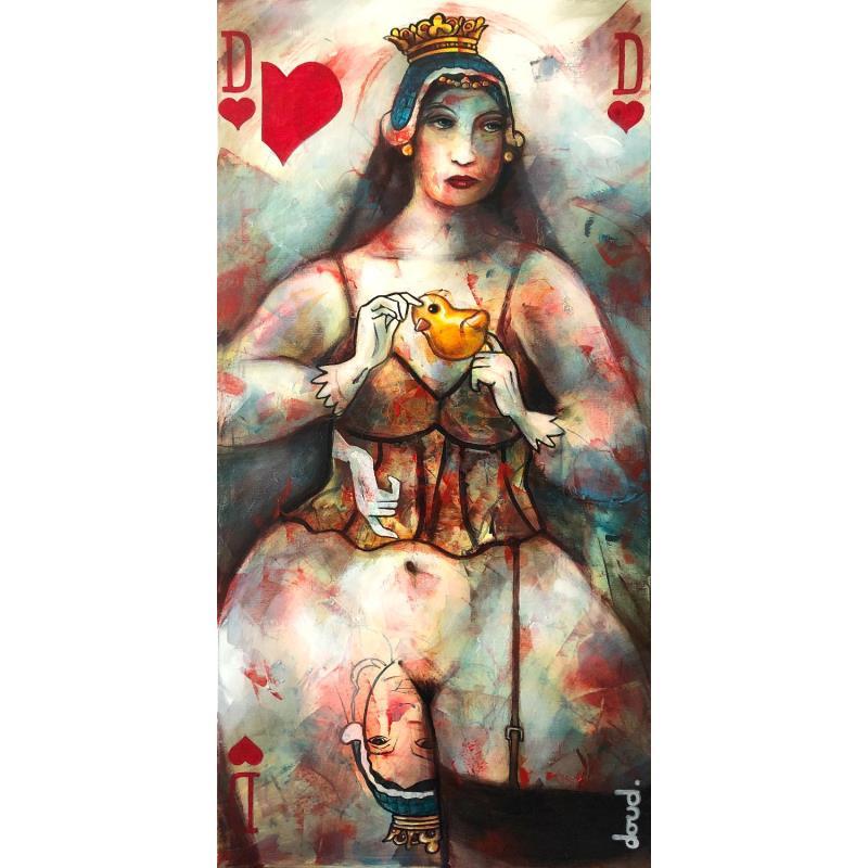 Painting Dame de coeur au canard by Doudoudidon | Painting Raw art Acrylic Life style, Portrait, Society