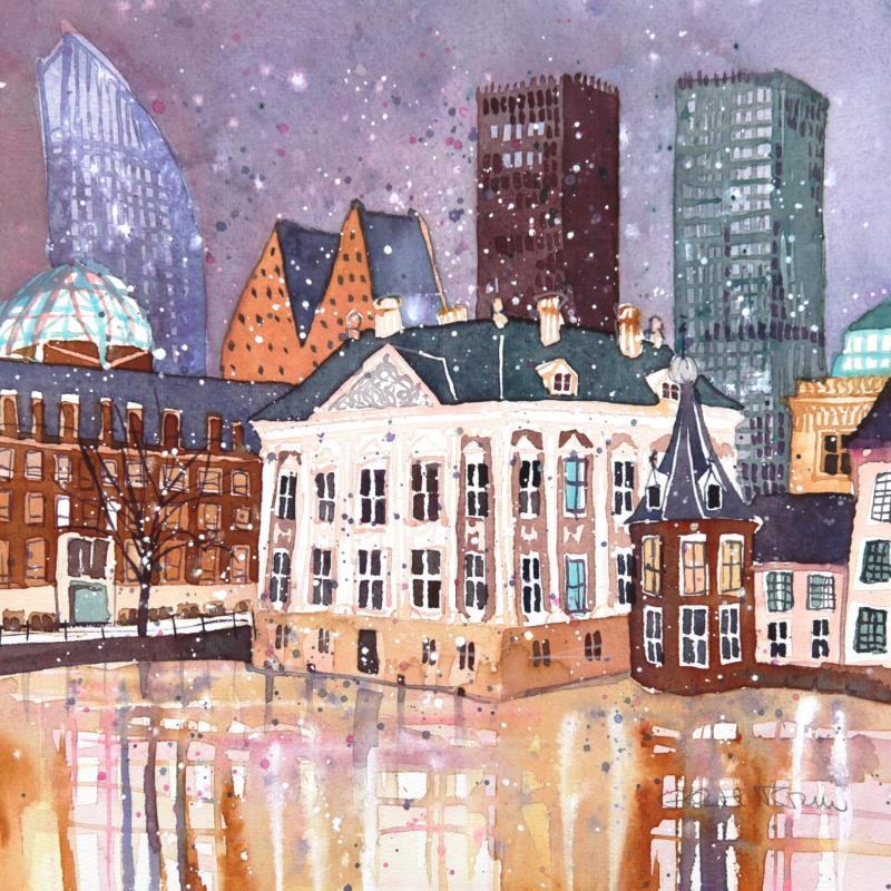 Painting NO.  23192  THE HAGUE  HOFVIJVER by Thurnherr Edith | Painting Subject matter Watercolor Urban