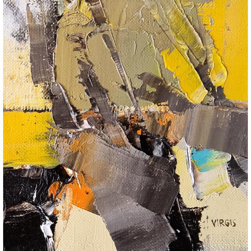 Peinture Yellow landscape par Virgis | Tableau Abstrait Minimaliste Huile