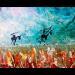 Painting Don Quichotte sur la ligne by Reymond Pierre | Painting Figurative Landscapes Oil