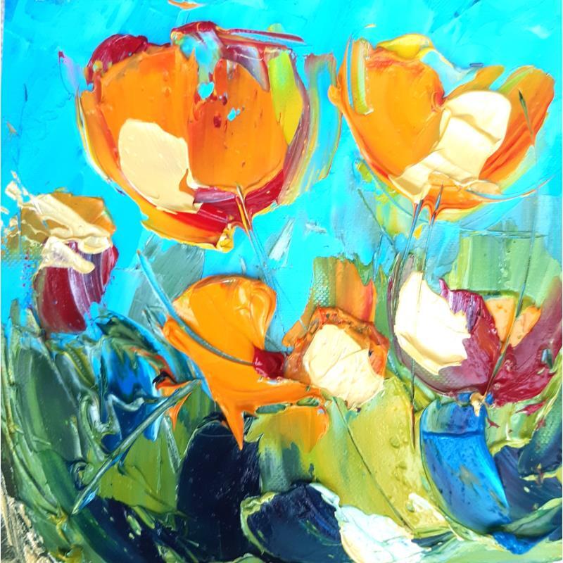 Painting SKYLINE YELLOW 100923 by Laura Rose | Painting Figurative Still-life Oil