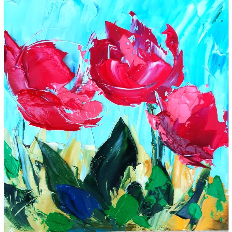 Painting SKYLINE ROSE 100923 by Laura Rose | Painting Figurative Oil Pop icons, still-life