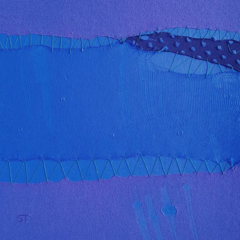Painting Marine # 2 by Settimia Taroux | Painting Abstract Landscapes Minimalist Acrylic Textile