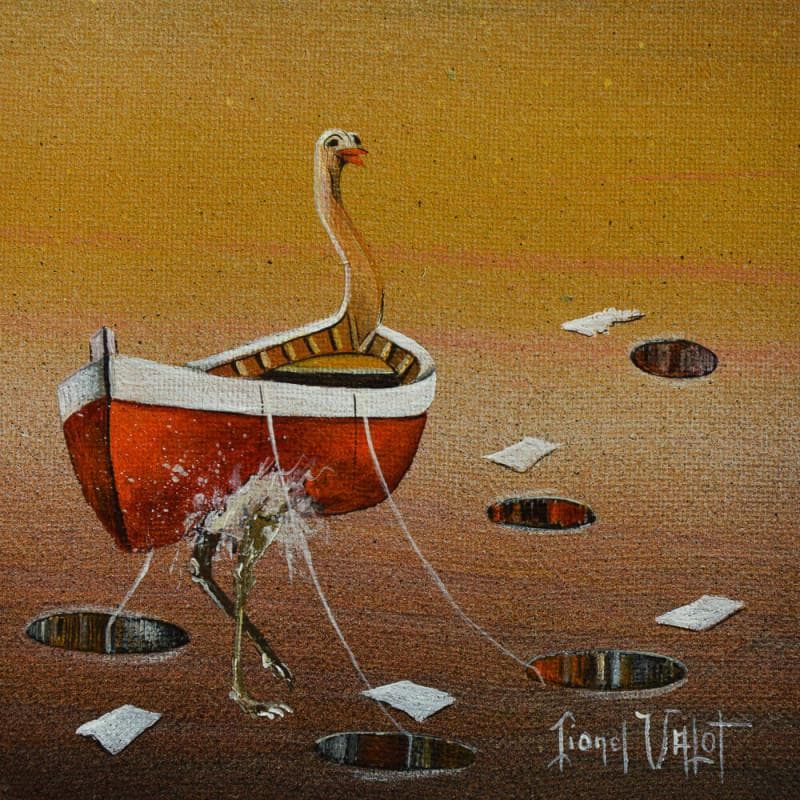 Painting Les trous dans le sable by Valot Lionel | Painting Surrealist Acrylic Life style