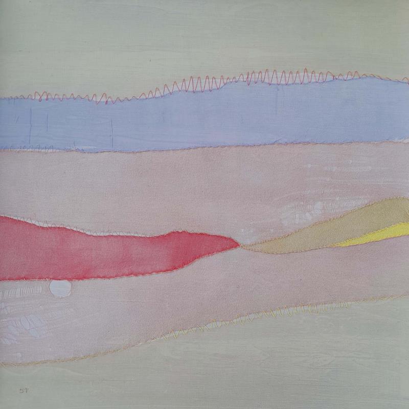 Gemälde Aube # 3 von Settimia Taroux | Gemälde Abstrakt Landschaften Acryl Textil