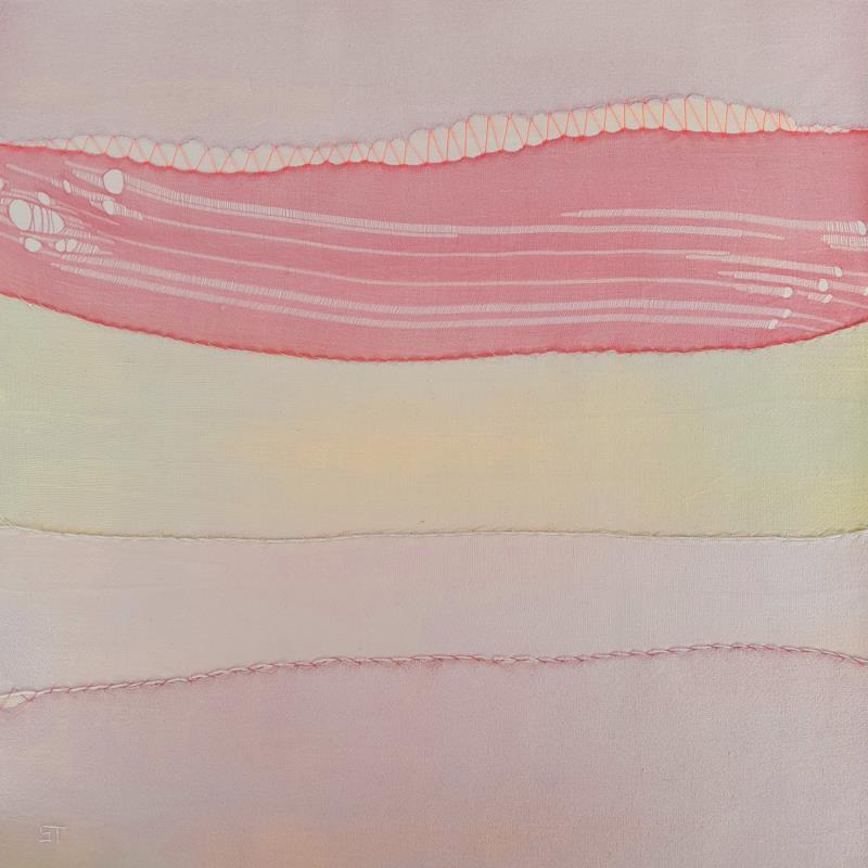 Peinture Aube # 6 par Settimia Taroux | Tableau Abstrait Paysages Acrylique Textile