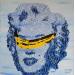 Painting Marilyn anonyme Bleu  by Wawapod | Painting Pop-art Pop icons Acrylic Posca