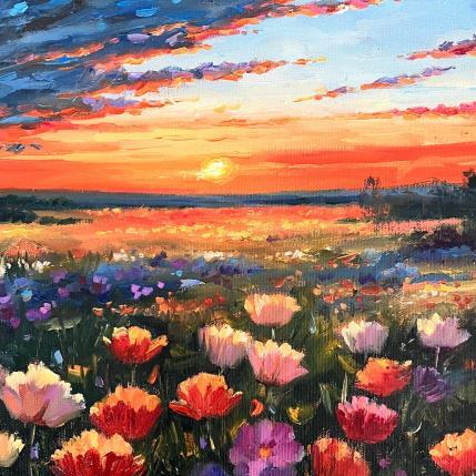 Painting Flower Field by Pigni Diana | Painting Impressionism Oil Landscapes, Nature