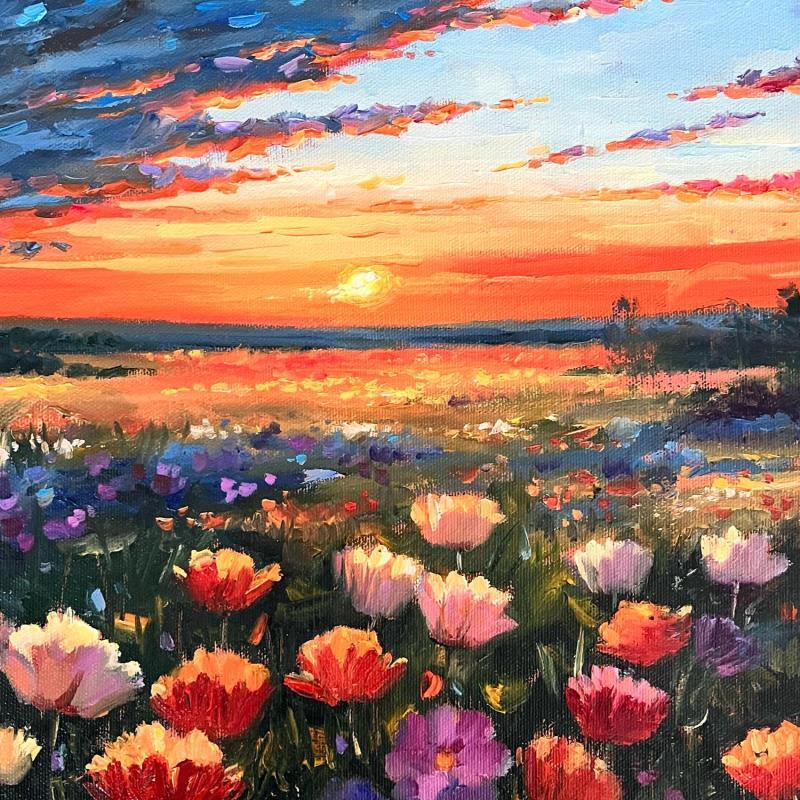 Gemälde Flower Field von Pigni Diana | Gemälde Impressionismus Landschaften Natur Öl