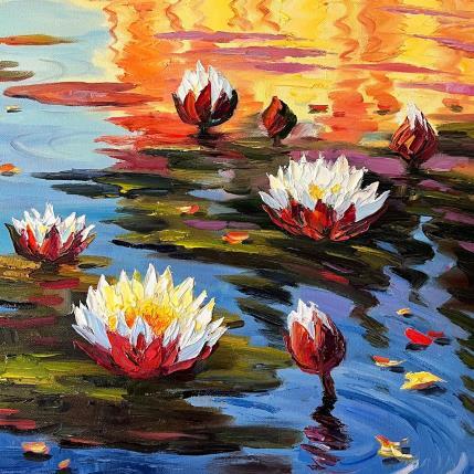 Painting Pond of Waterlilies by Pigni Diana | Painting Impressionism Oil Landscapes, Nature
