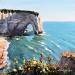 Painting Etretat by Pigni Diana | Painting Impressionism Landscapes Marine Nature Oil