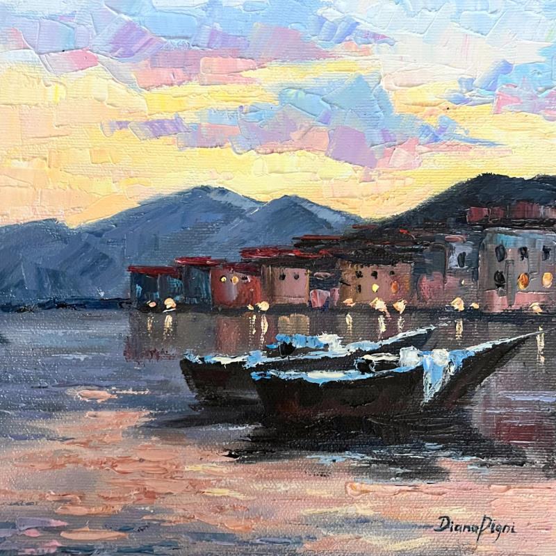 Gemälde A Peaceful Evening von Pigni Diana | Gemälde Impressionismus Landschaften Marine Natur Öl
