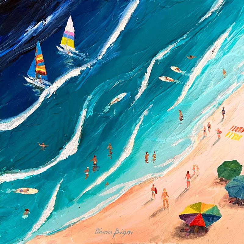 Peinture Summer Happiness par Pigni Diana | Tableau Figuratif Huile Nature, Paysages, Scènes de vie