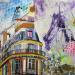 Gemälde Puis vient le jour von Anicet Olivier | Gemälde Figurativ Urban Architektur Acryl Pastell