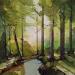 Peinture Forêt par Langlois Jean-Luc | Tableau Figuratif Paysages Aquarelle