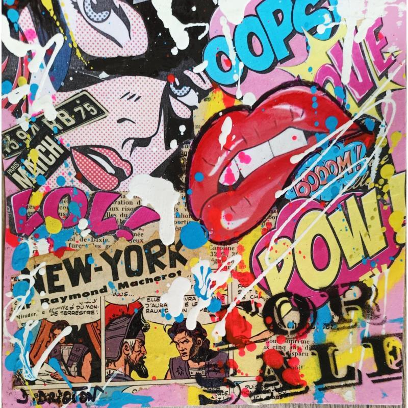 Painting ROUGE CARMIN by Drioton David | Painting Pop-art Acrylic, Gluing Pop icons