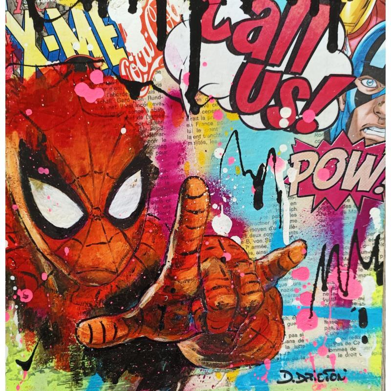 Gemälde MY HEROS  von Drioton David | Gemälde Pop-Art Pop-Ikonen Acryl Collage